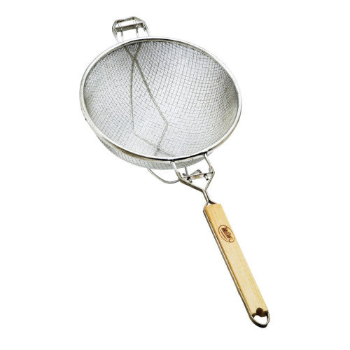 Reinforced Double Mesh Bowl Strainer 10-1/2" w/flat handle