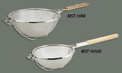 Reinforced Double Mesh Strainer 10-1/2" w Round Handle