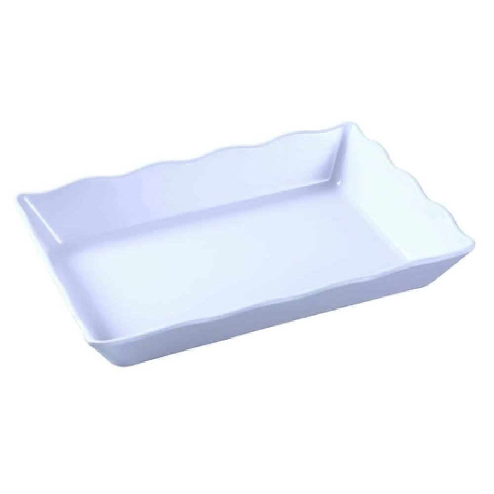 14 Inch Melamine Rectangular Serving Tray in White
