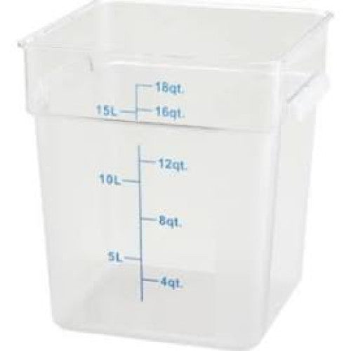 18 QT Square Food Storage Container, Clear