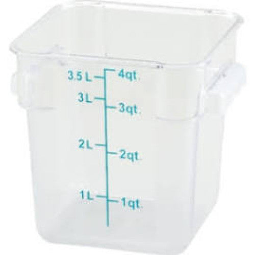 4 QT Square Food Storage Container, Clear