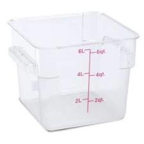 6 Qt. Square Food Storage Container, Clear