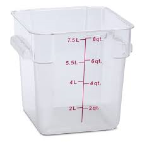 8 Qt. Square Food Storage Container, Clear