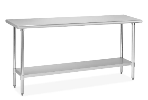 48"W x 24"D x 34"H Galvanized Steel KItchen Utility Table With Bottom Shelf