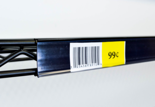 Price Tag Molding Ticket Holder For Wire Metro Wire Shelving Clear Protective Lens  45"L x 1.25"H Labels