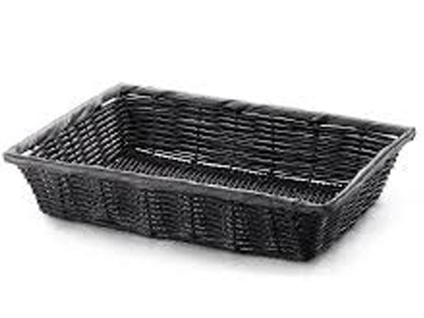 20"x14"x4"  Black Wicker Basket