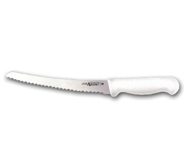 Curved Bread Knife 10" White Handle