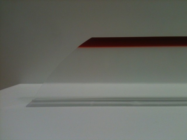 3"x14" Clear Red Tip Divider, Angled