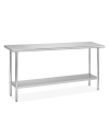 48"W x 24"D x 34"H Galvanized Steel KItchen Utility Table With Bottom Shelf